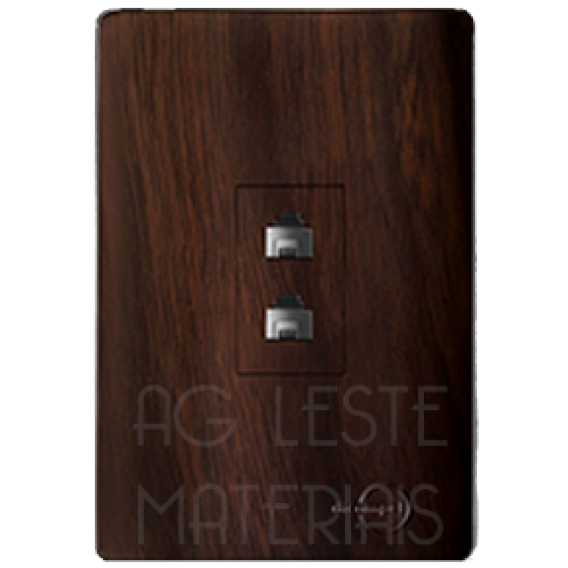 Conjunto Jack Duplo RJ11 Telefone 4x2 - Novara Especiais Tabaco Conjunto Jack Duplo RJ11 Telefone 4x2 - Novara Especiais Tabaco